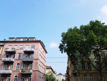 Low angle view of building against clear sky