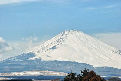 Scenic view of mt fuji against sky