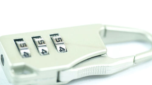 Close-up of computer keyboard against white background