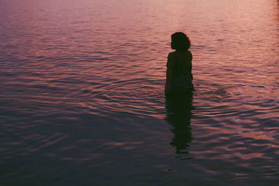 View of sea at sunset