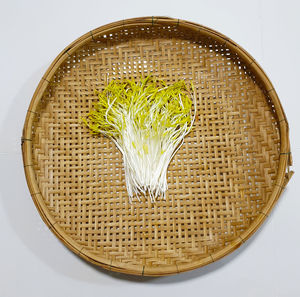 Directly above shot of bread in bowl on table