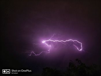 Low angle view of lightning in sky