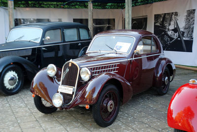 Vintage car on street in city