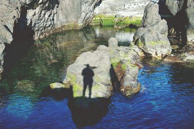 Rock formation in sea