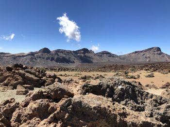 Scenic view of arid landscape against sky