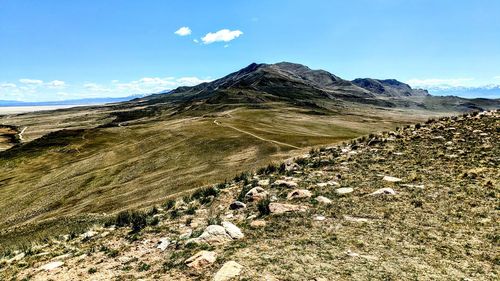 Scenic view of mountains against sky