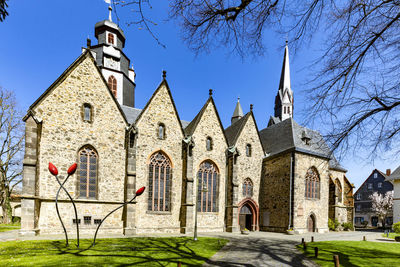 Low angle view of church against sky