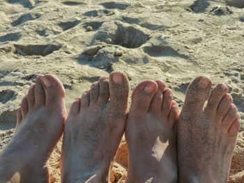 Low section of woman on beach