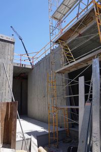 Low angle view of building under construction