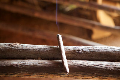 Close-up of wooden plank