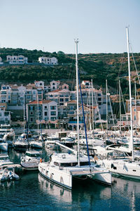 Boats in harbor