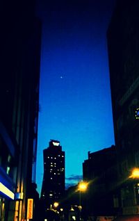 Low angle view of building at night