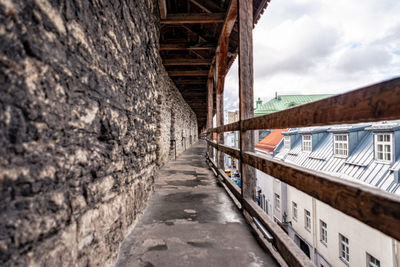 View of bridge against cloudy sky