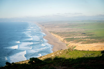 High angle view of sea against sky