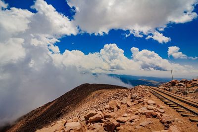 Panoramic view of desert against sky