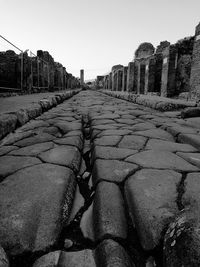 Panoramic view of beach against clear sky