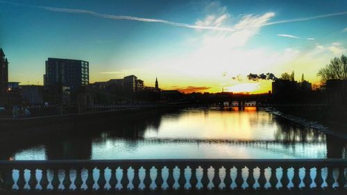 View of river at sunset