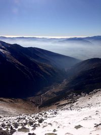 Scenic view of mountains against sky