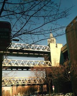 Low angle view of modern building against sky