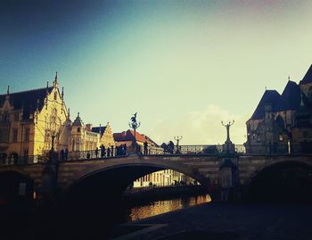 Bridge over river in city