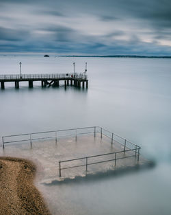 Pier over sea against sky