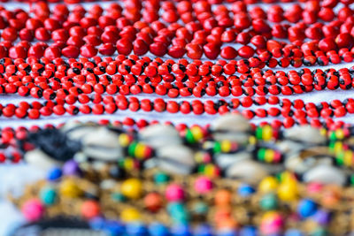 Full frame shot of multi colored handicraft for sale at market stall