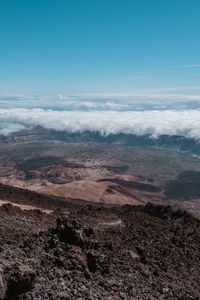 Scenic view of dramatic landscape against sky