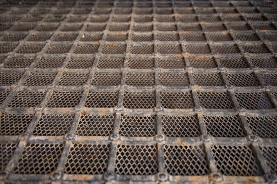 Full frame shot of rusty metal grate