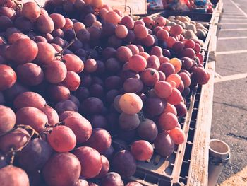 Close-up of grapes for sale in market