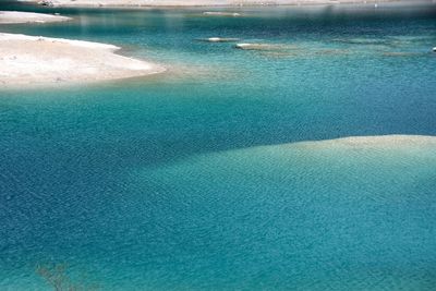 Scenic view of sea against blue sky