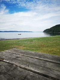 Scenic view of beach against sky