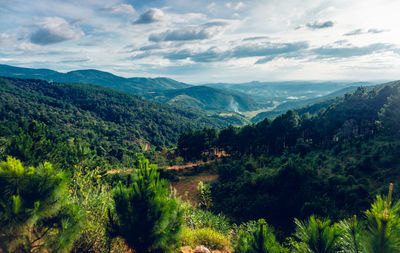 Scenic view of mountains against sky