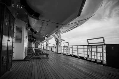 View of promenade deck on cruise ship