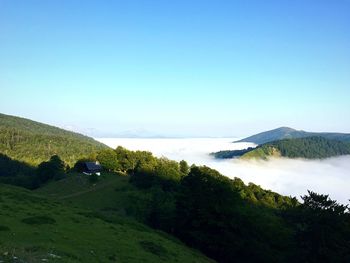 Scenic view of landscape against clear sky