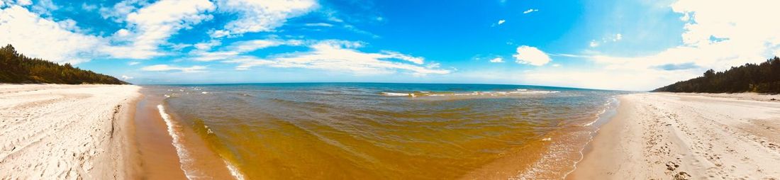 Panoramic view of beach against sky