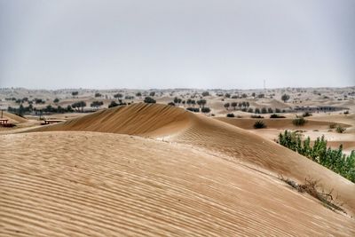 Scenic view of desert against clear sky