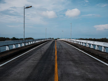 Empty road against sky