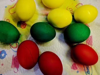 High angle view of multi colored candies