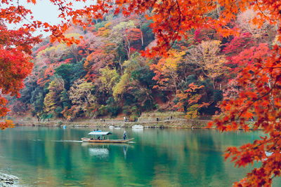 Scenic view of lake during autumn