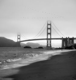 Suspension bridge over sea