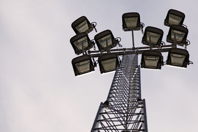 Spotlights on a high stand to light up football games