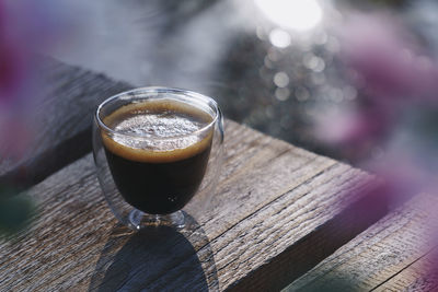 Close-up of coffee on table