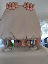 Close-up portrait of cute boy