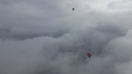 Low angle view of hot air balloon against sky