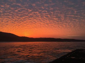 Scenic view of sea at sunset