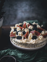 Close-up of dessert on table