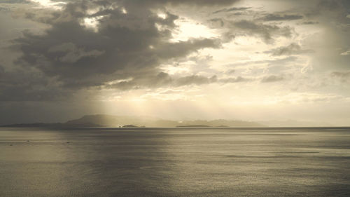 Sunset over the sea. sunset over the sea in the background orange sky and islands. 