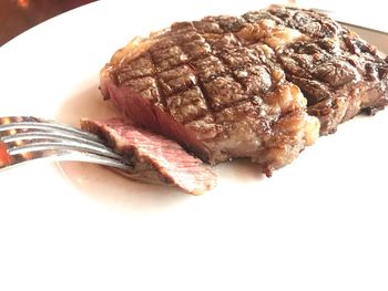 High angle view of bread in plate
