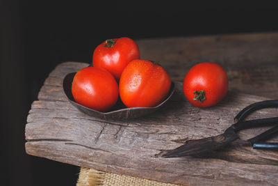 Close-up of strawberries on table