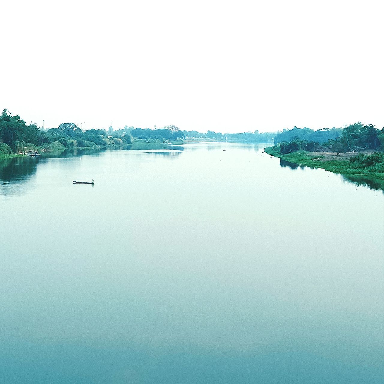 LAKE AGAINST CLEAR SKY